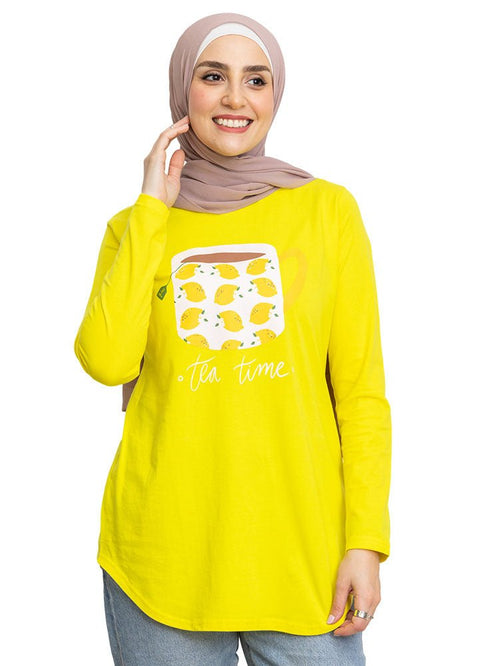Lemon Printed Long - Sleeve Design 7 - Khotwh
